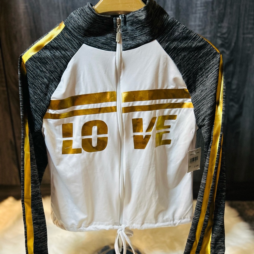 Body Instinct Women's Zip Up Striped Track Jacket (Brand New)